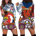 (Custom Personalised) Roosters Rugby Hoodie Dress Easts 1908 Aboriginal Artsy Premiers LT14