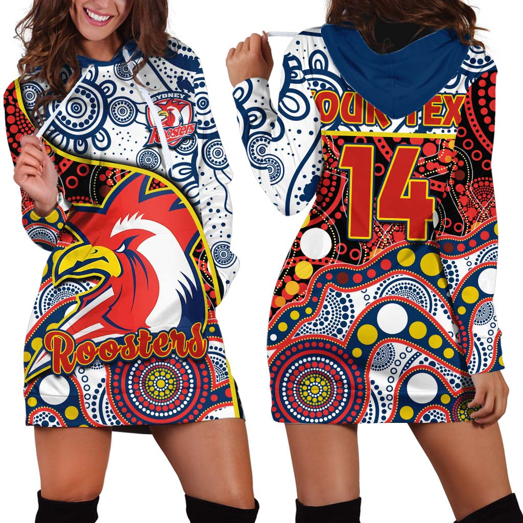 (Custom Personalised) Roosters Rugby Hoodie Dress Easts 1908 Aboriginal Artsy Premiers LT14