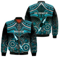 Port Adelaide Football Bomber Jacket Power Aboriginal Mix Polynesian Pattern LT14