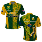 Australia Rugby and South Africa Rugby Polo Shirt Wallabies Mix Springboks Sporty LT14