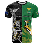 (Custom Personalised) New Zealand And South Africa Rugby T Shirt All Black Maori Mix Springboks LT14