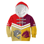 Dolphins Mix Broncos Rugby Kid Hoodie Indigenous Art LT14
