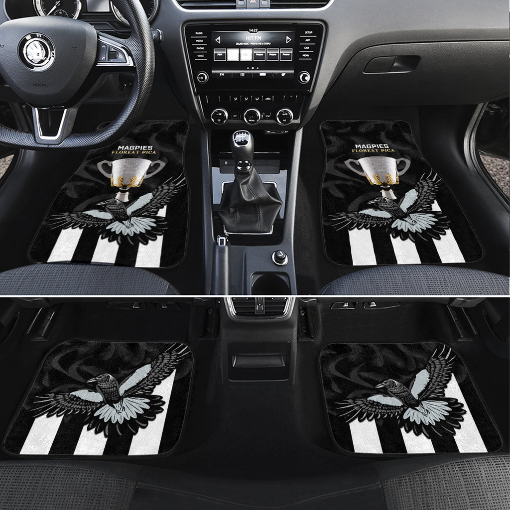 AFL Collingwood Car Mats Magpies Premiers 2023 With Trophy Proud LT14