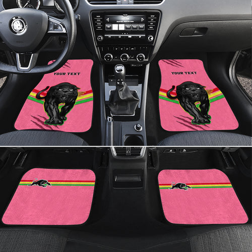 Personalised NRL Panthers Car Mats Premiers 2023 Three Peat Proud Of Our Boys Pink LT14