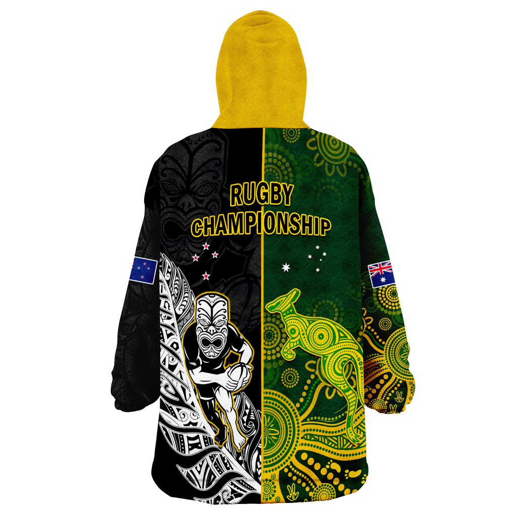 Australia Rugby Mix Aotearoa Rugby Wearable Blanket Hoodie Wallabies All Black Special Version LT14
