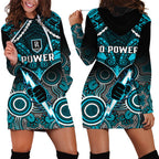 Port Adelaide Football Hoodie Dress Power Aboriginal Mix Polynesian Pattern LT14