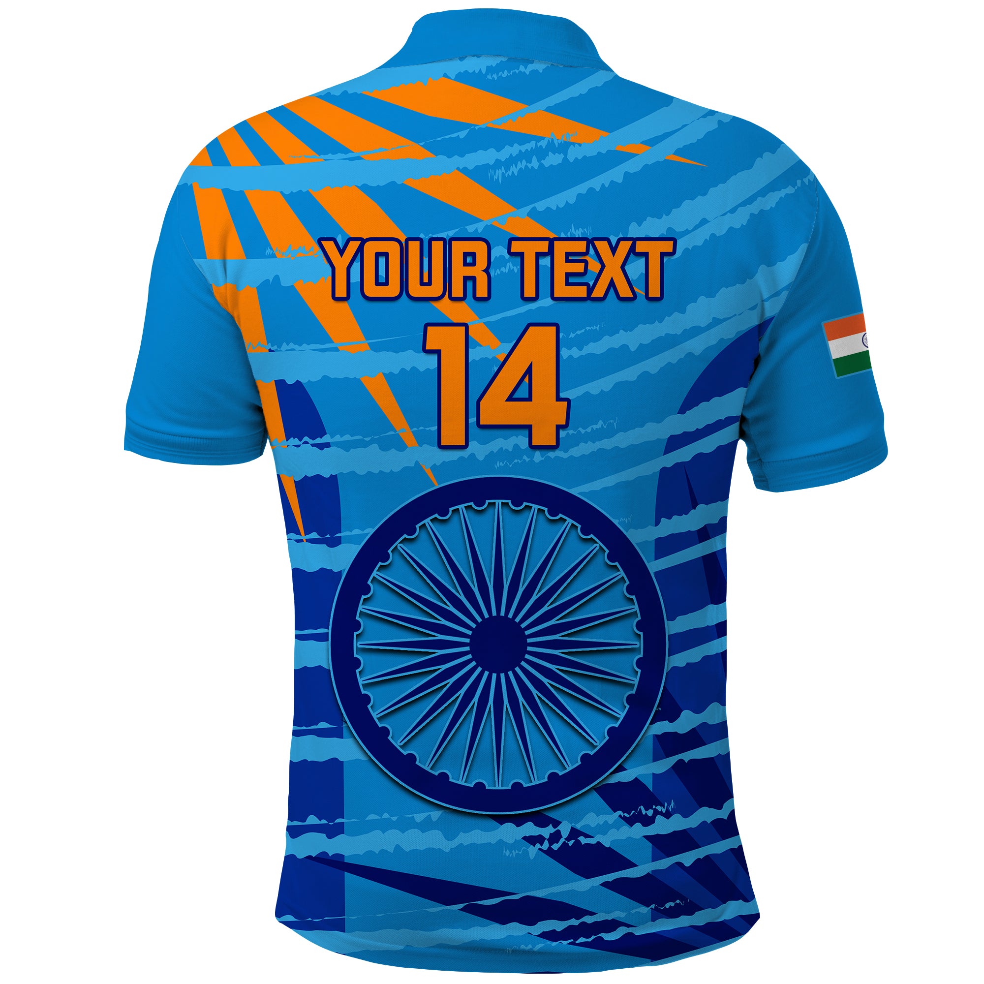 Custom India Cricket Polo Shirt Men In Blue 3rd Champions World Cup Trophy LT14