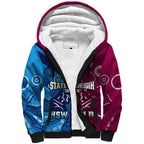 QLD Maroons And NSW Blues Rugby Sherpa Hoodie State of Origin Indigenous LT14