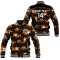 (Custom Text And Number) Wests Tigers Rugby Baseball Jacket Polynesian Tribal Mix Tropical Hawaiian Style LT14
