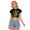 Australian South Sea Islanders Flag Style Crop T Shirt LT14