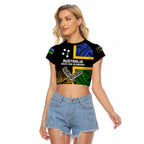 Australian South Sea Islanders Flag Style Crop T Shirt LT14