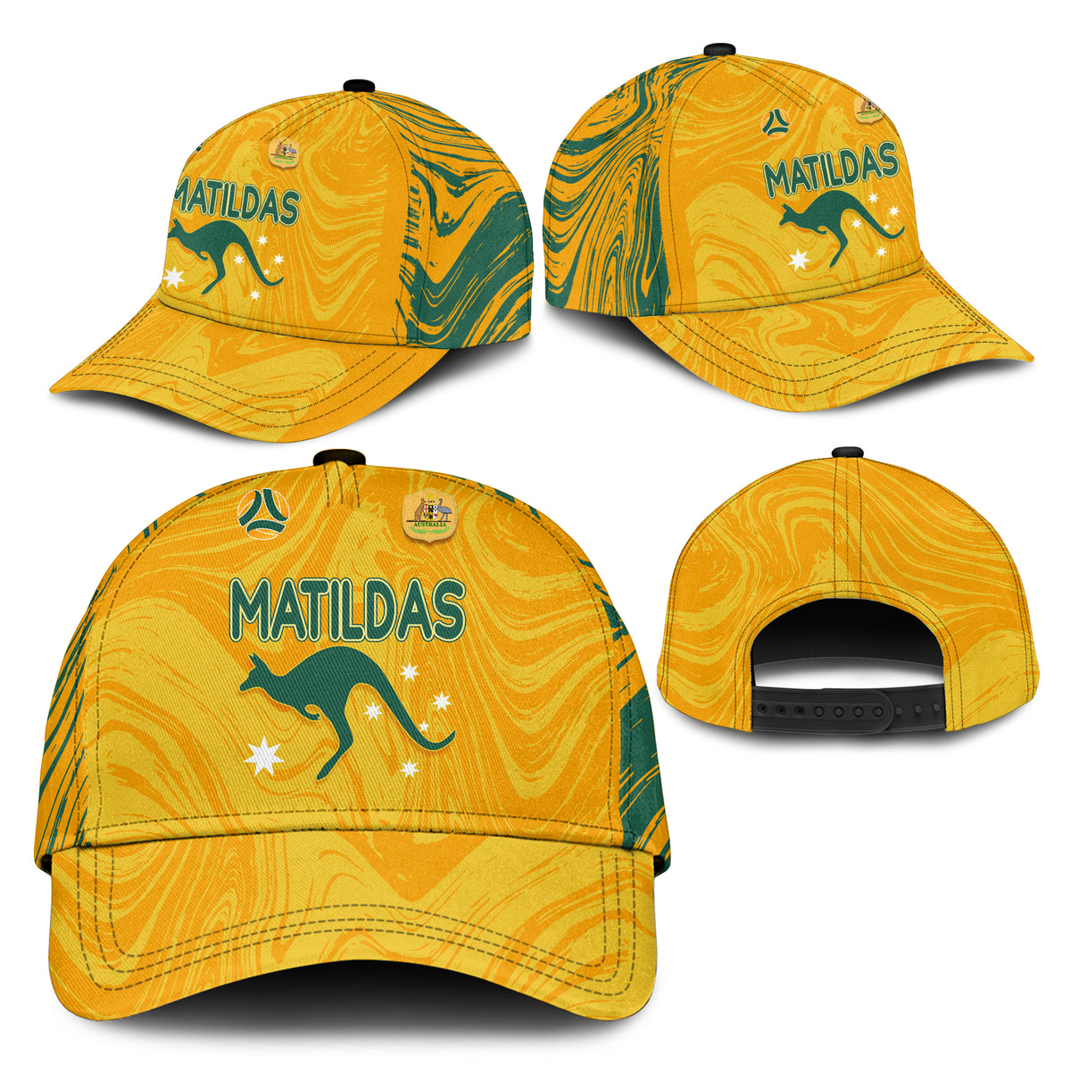 Aussie Matildas Classic Cap 2023 Women World Cup Marble Patterns LT7