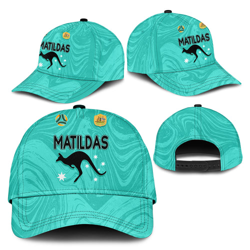 Aussie Matildas Classic Cap 2023 Women World Cup Marble Patterns - Turquoise LT7
