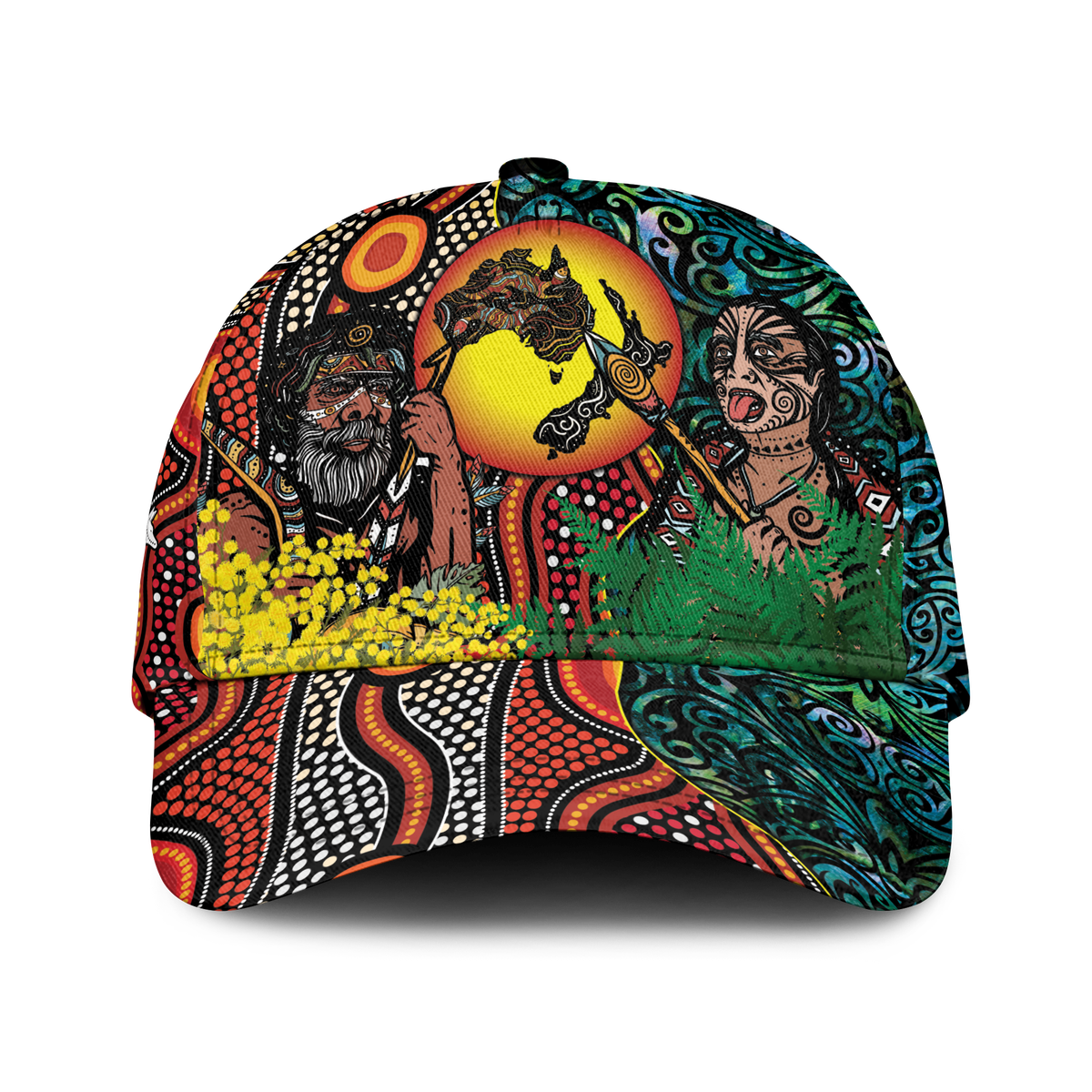 Australia Aboriginal Kangaroo Combine New Zealand Maori Kiwi Bird Cap - LT2