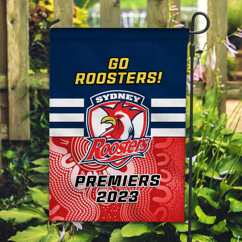 Roosters Rugby Garden Flag Aboriginal Go Premiers 2023 LT14