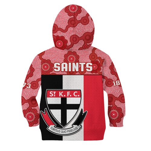Saints Football Hoodie KID St Kilda 1873 Aboriginal Dot Painting LT14