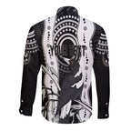 Personalised Collingwood Magpies Aboriginal Long Sleeves Button Shirt Artsy Vibes - Vibe Hoodie Shop