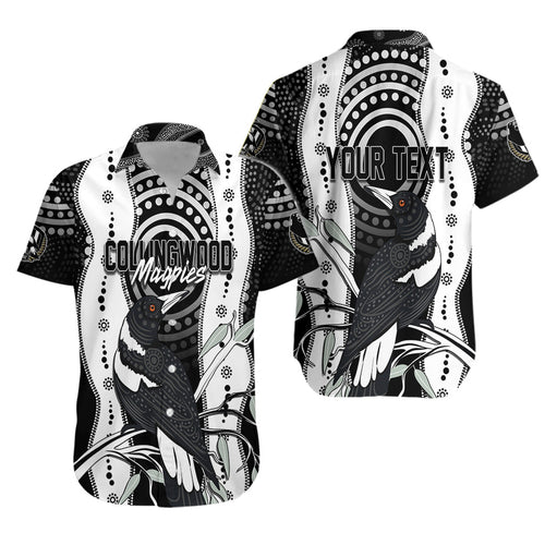 Personalised Collingwood Magpies Aboriginal Hawaiian Shirt Artsy Vibes - Vibe Hoodie Shop