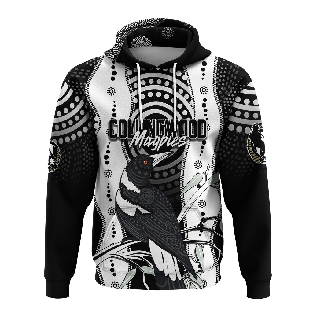 Personalised Collingwood Magpies Aboriginal Hoodie Artsy Vibes LT7 - Vibe Hoodie Shop