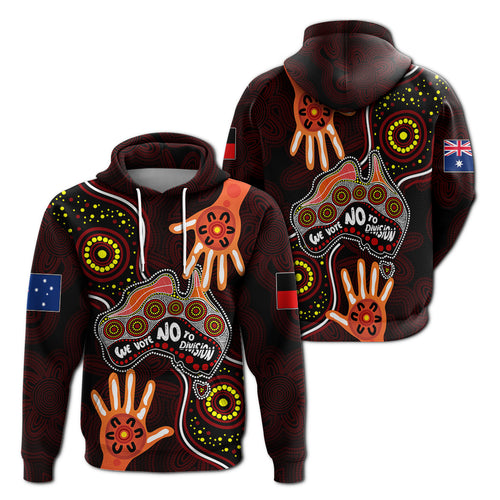 Australia Indigenous Hoodie We Vote NO To Division Aboriginal Map LT7