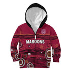 custom-text-and-number-qld-maroons-rugby-hoodie-kid-indigenous