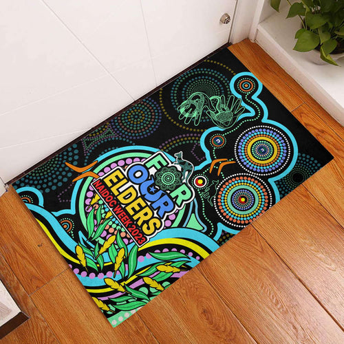 NAIDOC Week 2023 Door Mats Indigenous Tribal Ver.02 - Aqua LT9