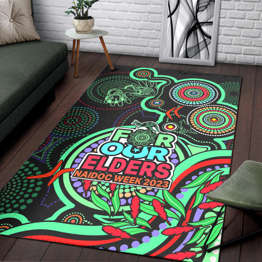naidoc-week-2023-area-rug-indigenous-tribal-ver02-green