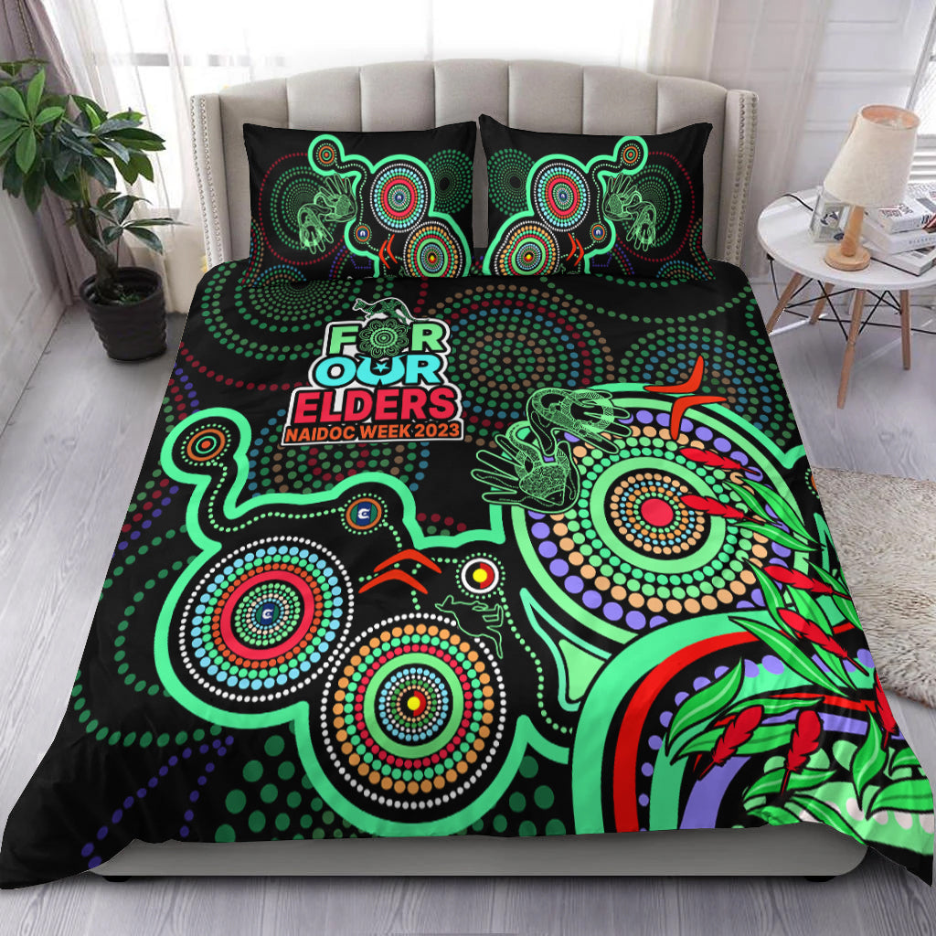 naidoc-week-2023-bedding-set-indigenous-tribal-ver02-green