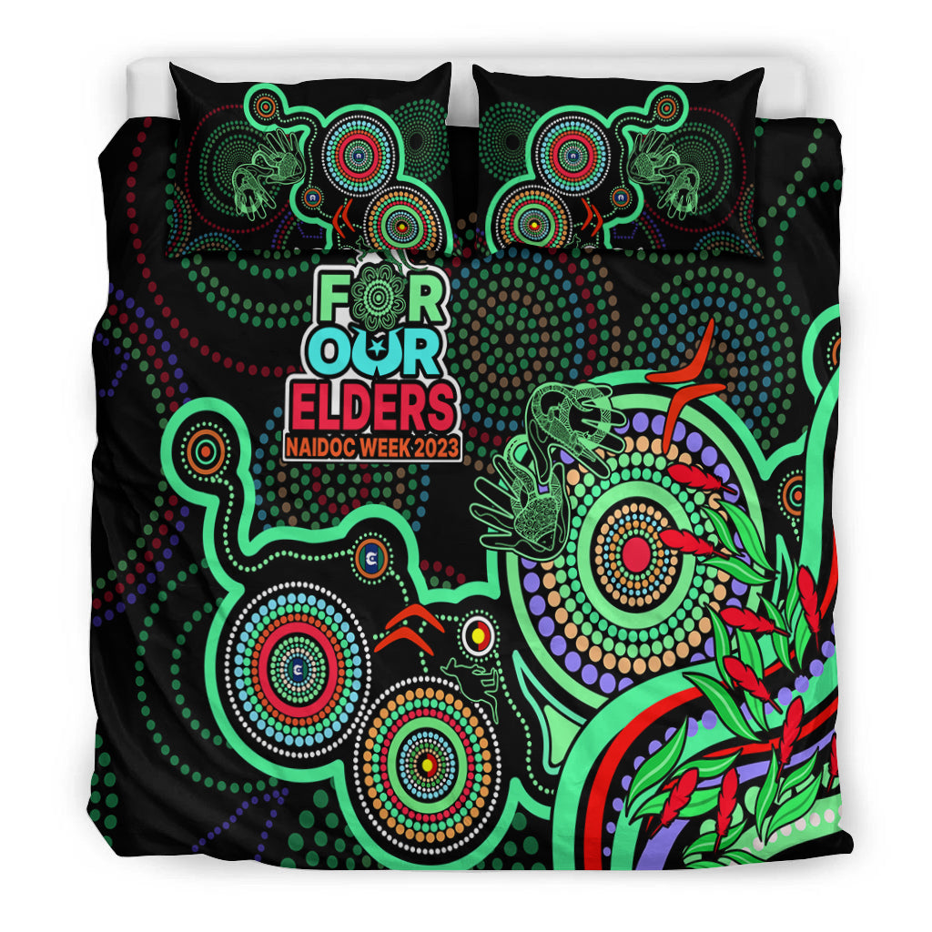 naidoc-week-2023-bedding-set-indigenous-tribal-ver02-green