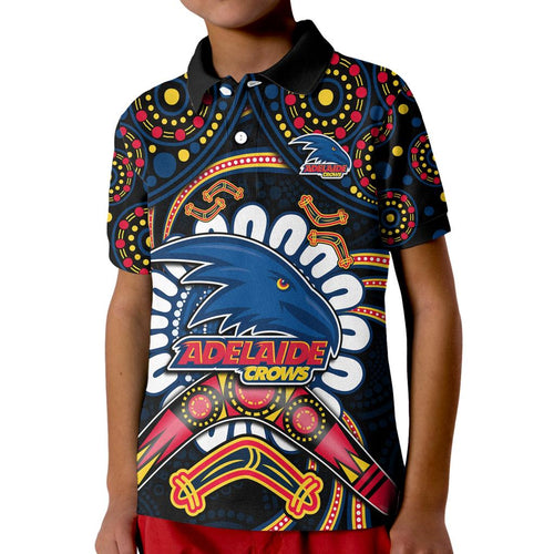 adelaide-crows-football-kid-polo-shirt-boomerang-indigenous-dots