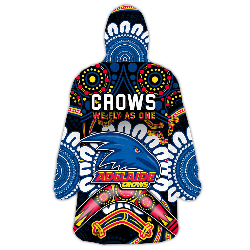 adelaide-crows-football-wearable-blanket-hoodie-boomerang-indigenous-dots