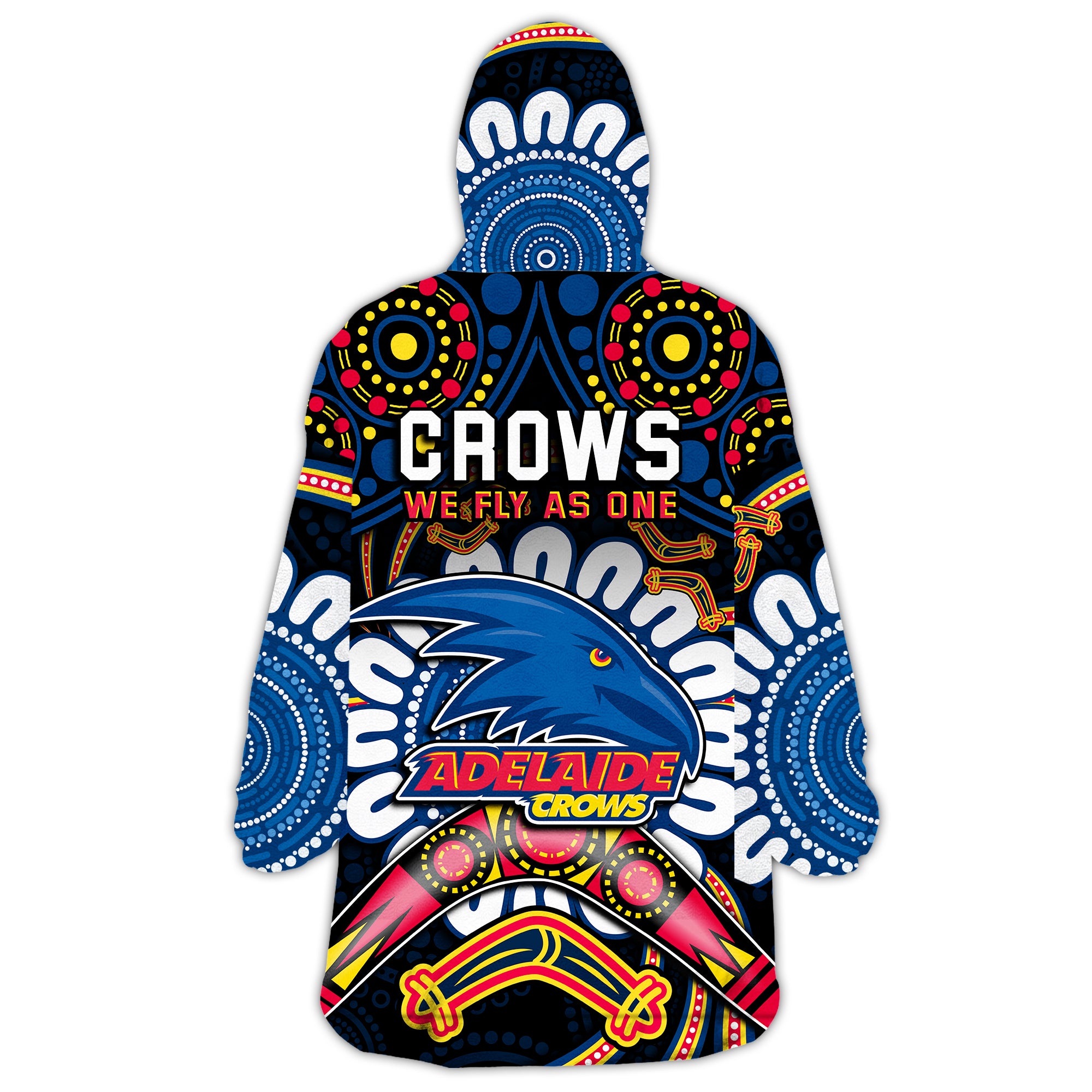 adelaide-crows-football-wearable-blanket-hoodie-boomerang-indigenous-dots