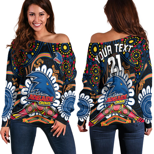 custom-adelaide-crows-football-off-shoulder-sweater-boomerang-indigenous-dots