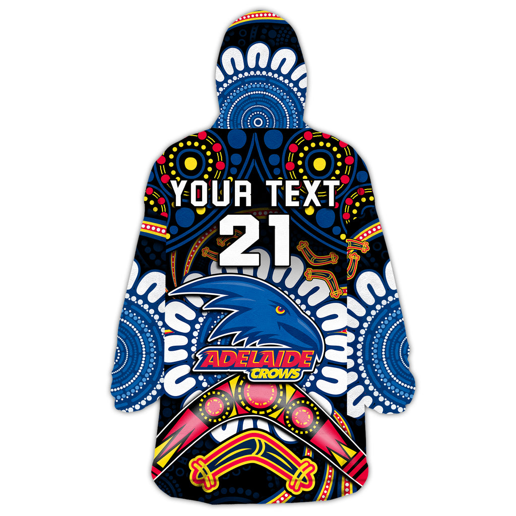 custom-adelaide-crows-football-wearable-blanket-hoodie-boomerang-indigenous-dots