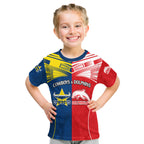 (Custom Text And Number) NRL Half Dolphins and Half Cowboys Rugby Kid T Shirt Sporty Style LT9