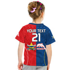 (Custom Text And Number) NRL Half Dolphins and Half Cowboys Rugby Kid T Shirt Sporty Style LT9