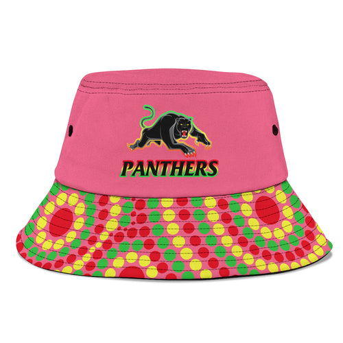panthers-rugby-bucket-hat-2023-unique-indigenous-art-version-pink