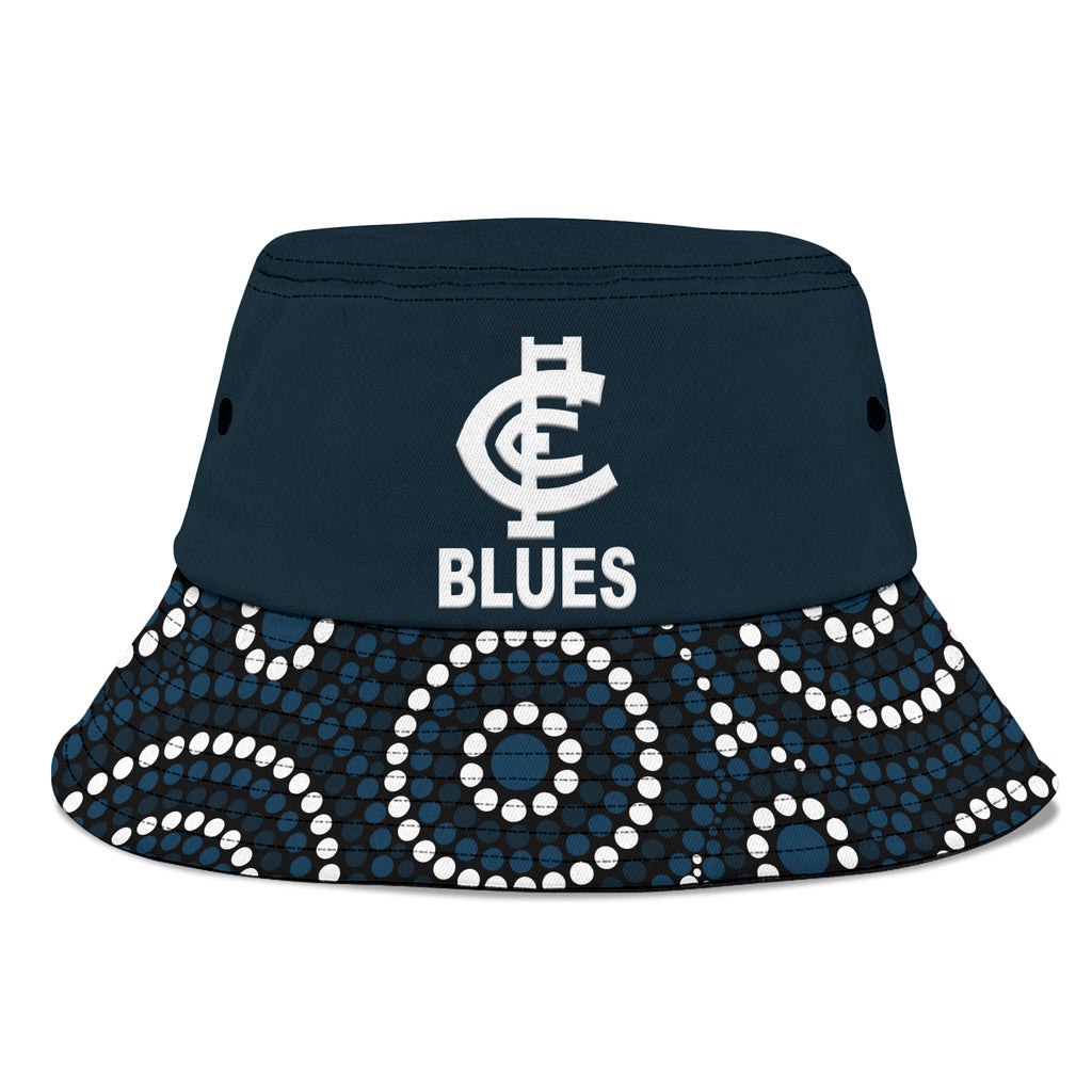 carlton-blues-football-bucket-hat-2023-indigenous-art-unique-version