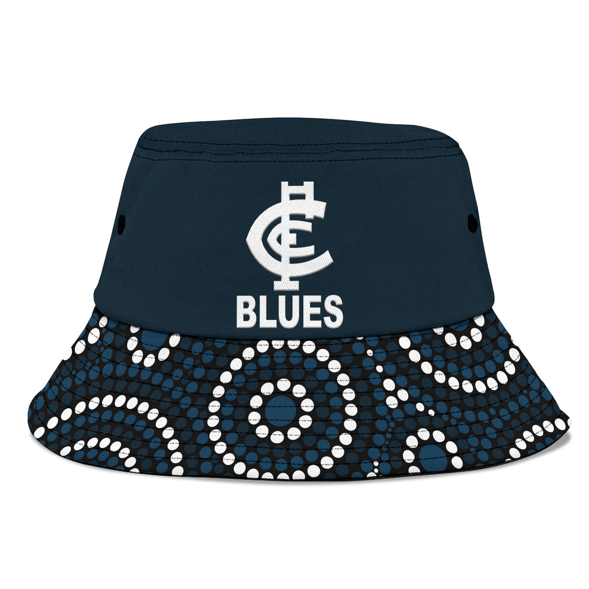carlton-blues-football-bucket-hat-2023-indigenous-art-unique-version