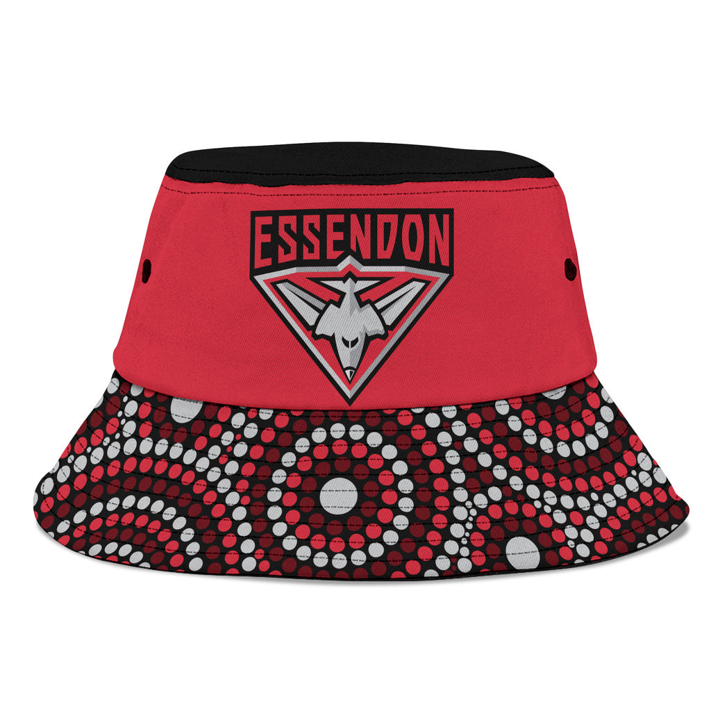 essendon-football-bucket-hat-2023-indigenous-art-unique-version