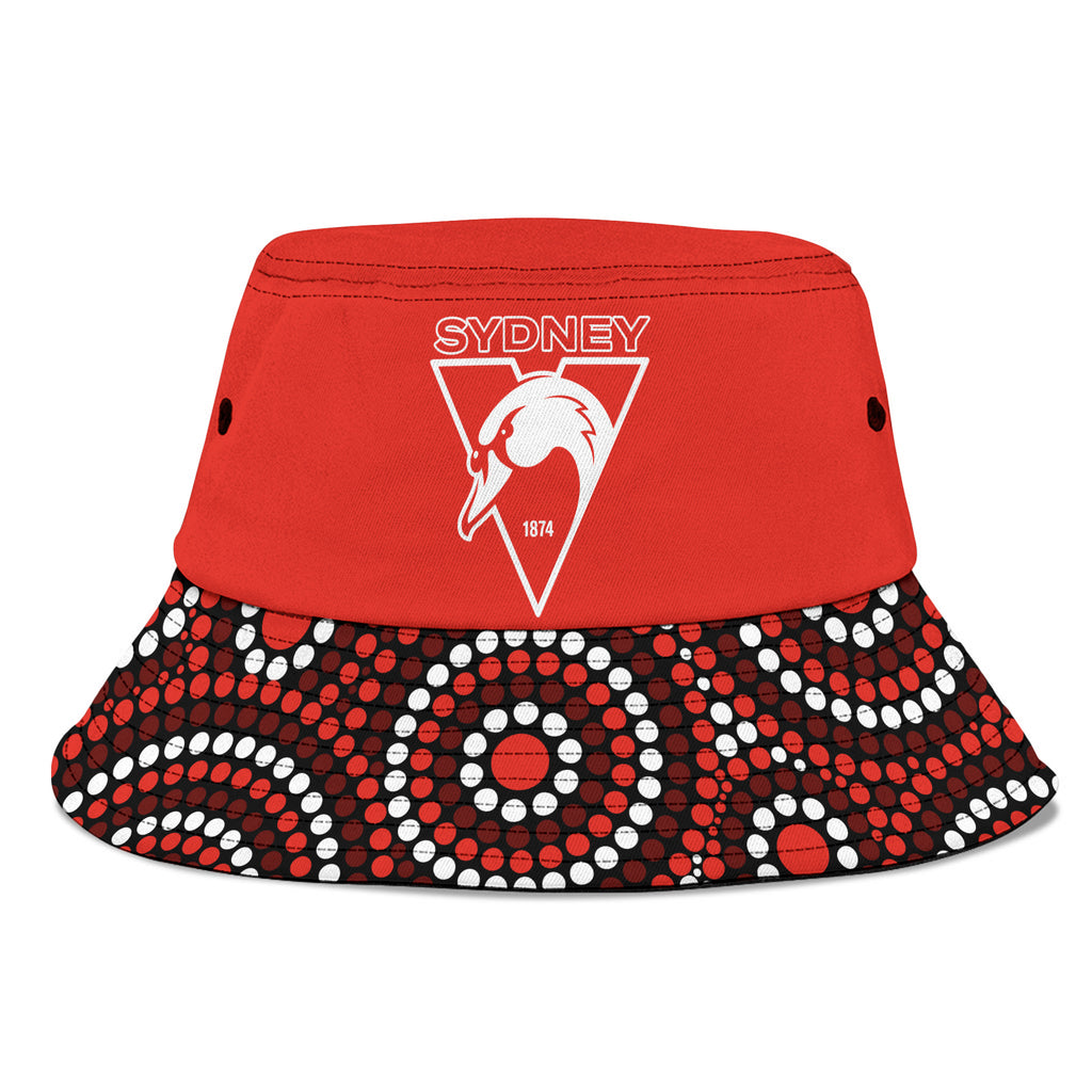 sydney-swans-football-bucket-hat-2023-indigenous-art-unique-version
