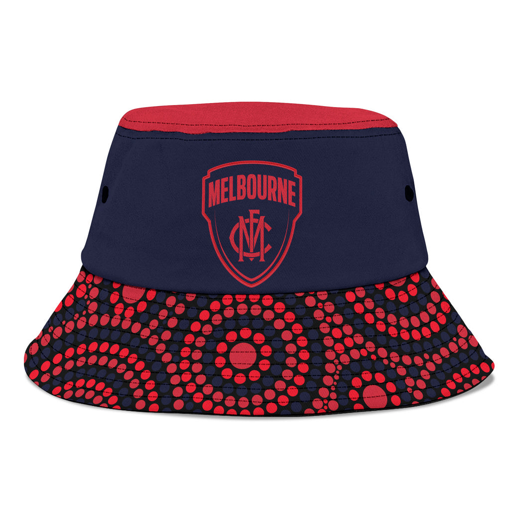 melbourne-demons-football-bucket-hat-2023-indigenous-art-unique-version