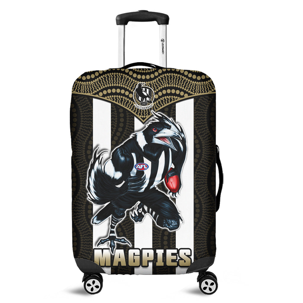 Magpies Football Luggage Cover Collingwood 1892 Indigenous Sporty Style LT14
