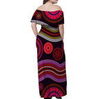 australian-aboriginal-dot-unique-style-pink-off-shoulder-long-dress