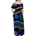 australian-aboriginal-dot-unique-style-blue-off-shoulder-long-dress