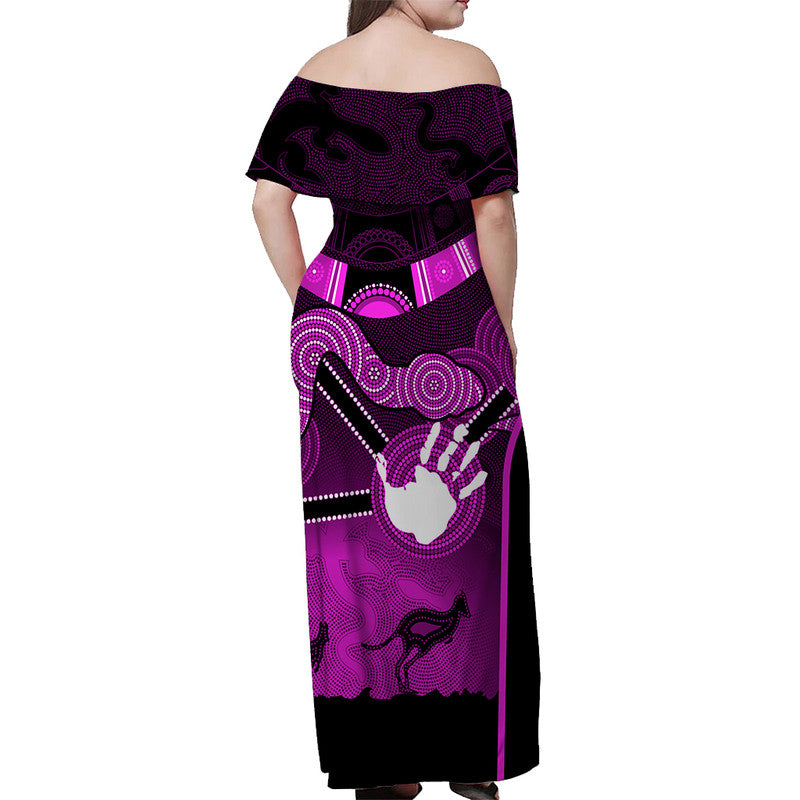 australian-boomerang-and-snake-pink-indigenous-art-off-shoulder-long-dress