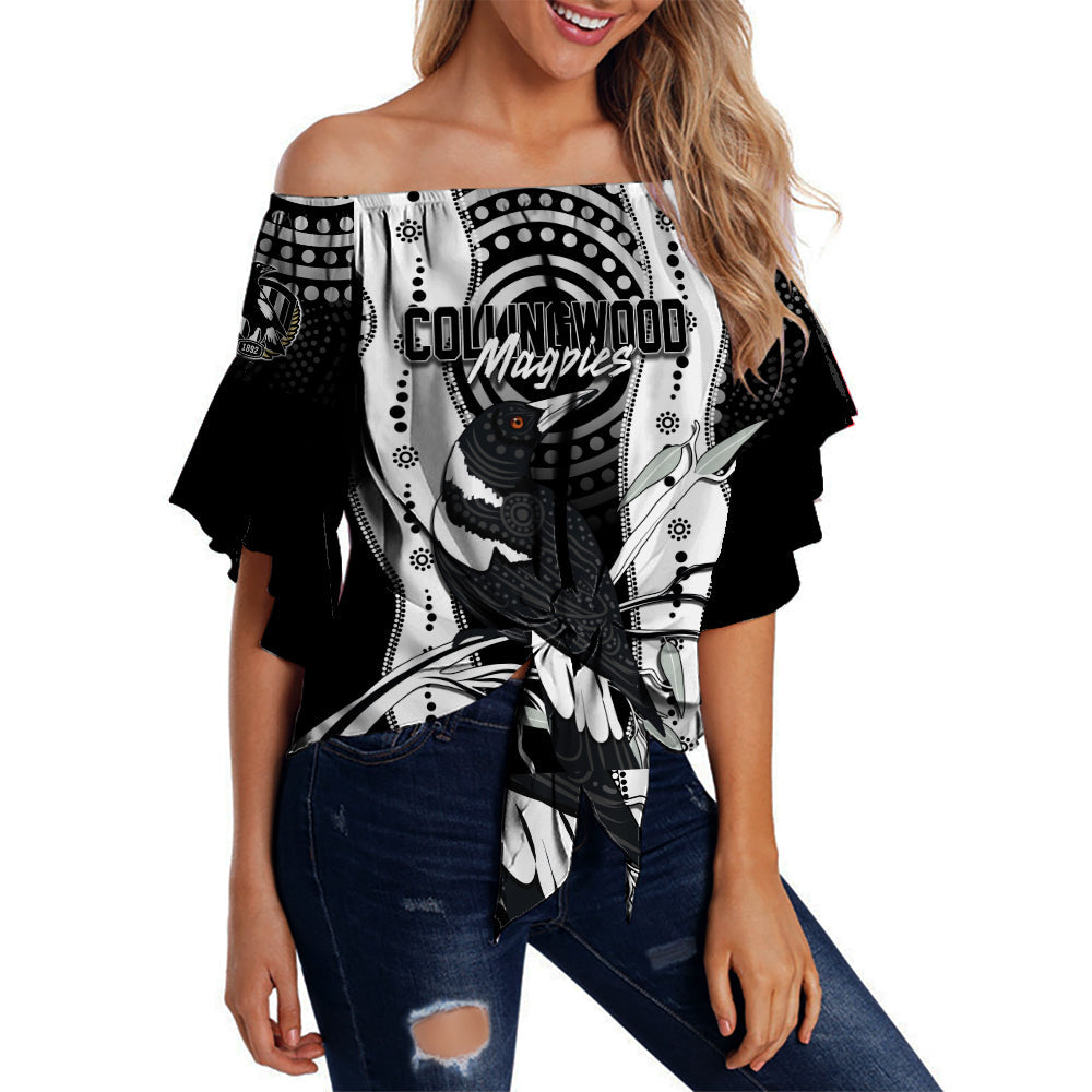 personalised-collingwood-magpies-aboriginal-off-shoulder-waist-wrap-top-artsy-vibes