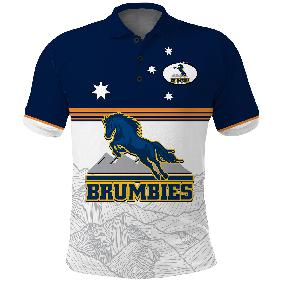 Personalised Brumbies Rugby Super Sporty Style Polo Shirt LT14