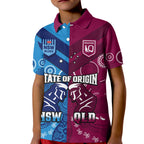 (Custom Personalised) QLD Maroons And NSW Blues Rugby Polo Shirt State of Origin Indigenous LT14