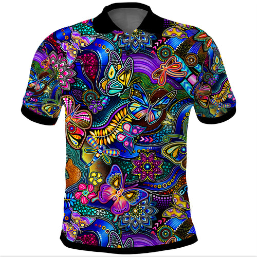 (Custom Personalised) Aussie Animal Aboriginal Art Polo Shirt With Pocket Special Ver.02 LT13 (Copy)